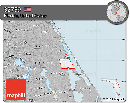 Gray Map of ZIP Code 32759