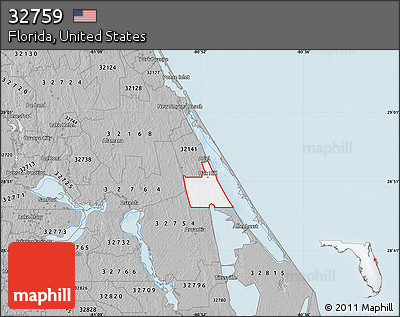 Gray Map of ZIP Code 32759