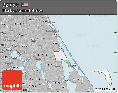 Gray Map of ZIP Code 32759