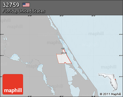 Gray Map of ZIP Code 32759, single color outside