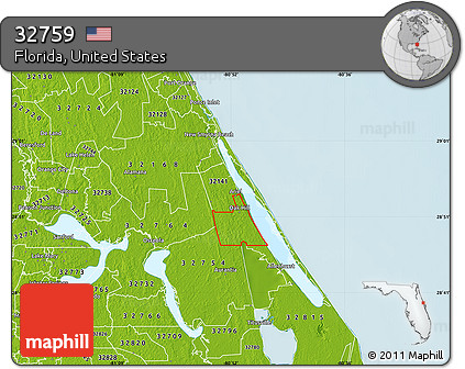 Physical Map of ZIP Code 32759