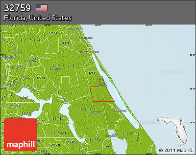 Physical Map of ZIP Code 32759