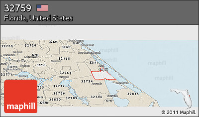 Classic Style Panoramic Map of ZIP Code 32759