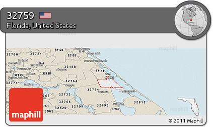 Classic Style Panoramic Map of ZIP Code 32759
