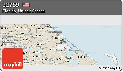 Classic Style Panoramic Map of ZIP Code 32759