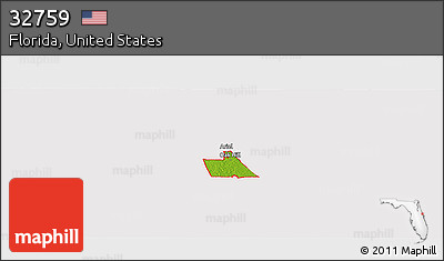 Physical Panoramic Map of ZIP Code 32759, cropped outside