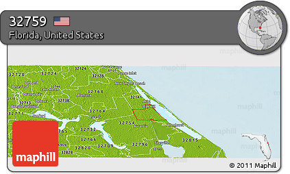 Physical Panoramic Map of ZIP Code 32759
