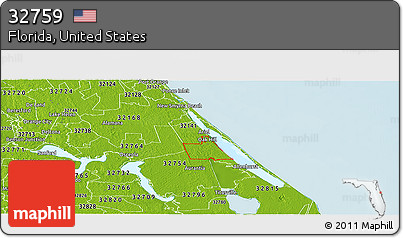 Physical Panoramic Map of ZIP Code 32759