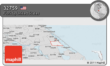 Silver Style Panoramic Map of ZIP Code 32759