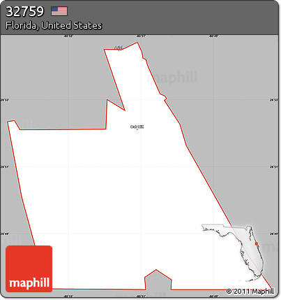 Gray Simple Map of ZIP Code 32759, cropped outside