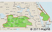 Political Shades 3D Map of ZIP codes starting with 328, shaded relief outside