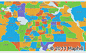 Political 3D Map of ZIP code 32801
