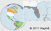 Political Location Map of ZIP code 32801, highlighted country, highlighted state