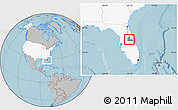 Gray Location Map of ZIP code 32804, highlighted country, highlighted county, hill shading