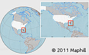 Gray Location Map of ZIP code 32805, highlighted country, highlighted state, within the entire country, hill shading