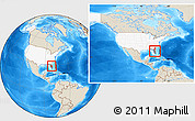 Shaded Relief Location Map of ZIP code 32827, highlighted country, highlighted state, within the entire country
