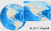 Shaded Relief Location Map of ZIP code 32827, highlighted county, highlighted state, within the entire country