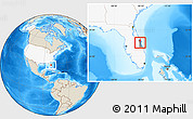 Shaded Relief Location Map of ZIP code 32922, highlighted country, highlighted county