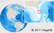 Shaded Relief Location Map of ZIP code 32922, highlighted state