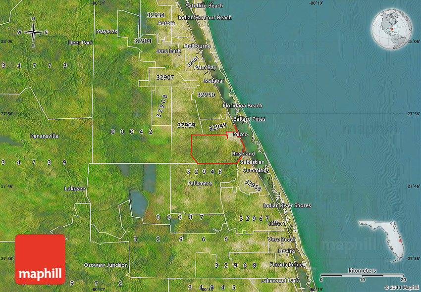 Satellite Map of ZIP Code 32976