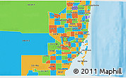 Political 3D Map of ZIP code 33014