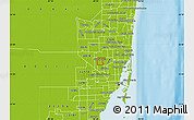 Physical Map of ZIP code 33014