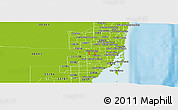 Physical Panoramic Map of ZIP code 33014