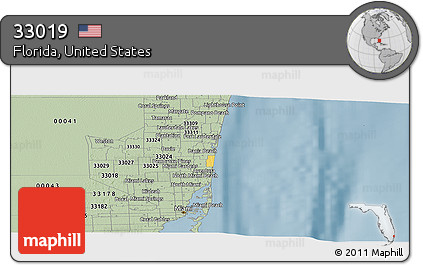 Savanna Style Panoramic Map of ZIP Code 33019
