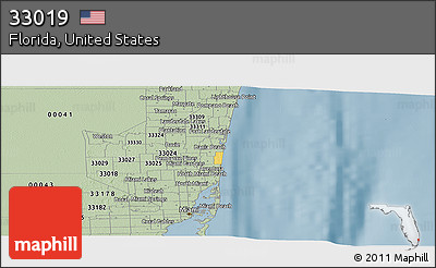 Savanna Style Panoramic Map of ZIP Code 33019