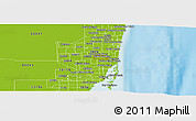 Physical Panoramic Map of ZIP code 33023