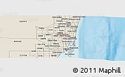 Shaded Relief Panoramic Map of ZIP code 33023