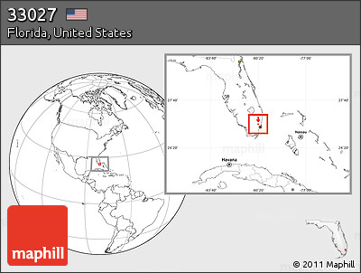 Blank Location Map of ZIP Code 33027