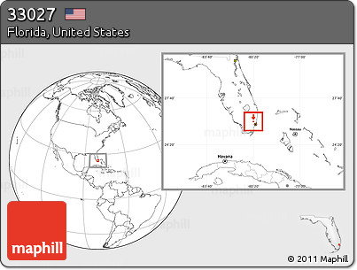 Blank Location Map of ZIP Code 33027
