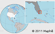 Gray Location Map of ZIP code 33027, highlighted country, highlighted state