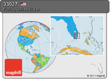 Political Location Map of ZIP Code 33027