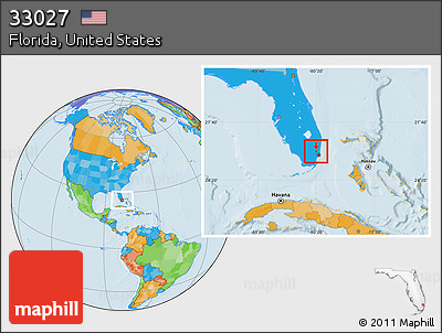 Political Location Map of ZIP Code 33027