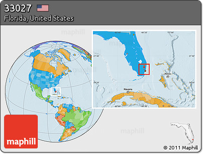 Political Location Map of ZIP Code 33027