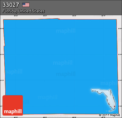 Political Simple Map of ZIP Code 33027, cropped outside