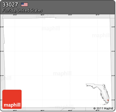 Silver Style Simple Map of ZIP Code 33027
