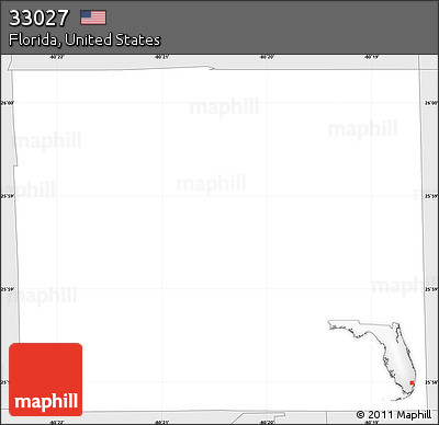 Silver Style Simple Map of ZIP Code 33027