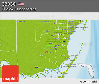 Free Physical 3D Map of ZIP Code 33030