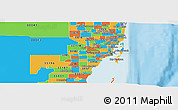 Political Panoramic Map of ZIP code 33122