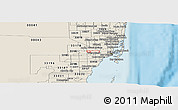 Shaded Relief Panoramic Map of ZIP code 33122