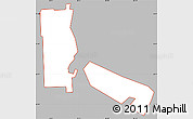 Gray Simple Map of ZIP code 33132, cropped outside