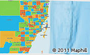 Political 3D Map of ZIP code 33140
