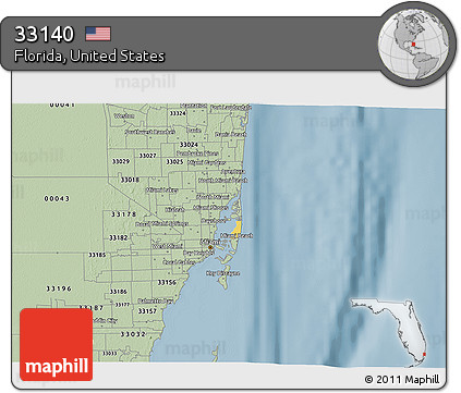 Savanna Style 3D Map of ZIP Code 33140