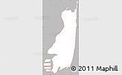 Gray Simple Map of ZIP code 33140, cropped outside