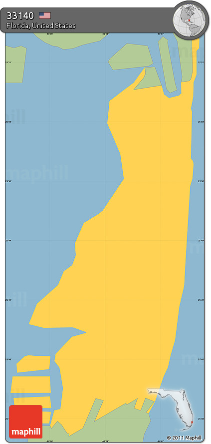 Savanna Style Simple Map of ZIP Code 33140