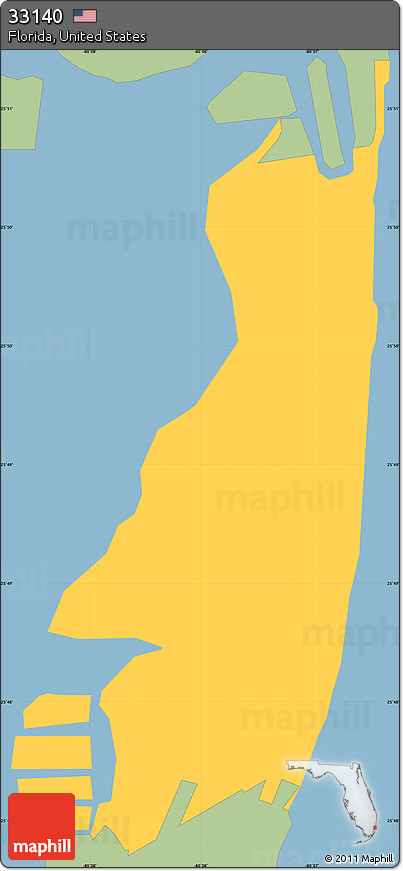 Savanna Style Simple Map of ZIP Code 33140