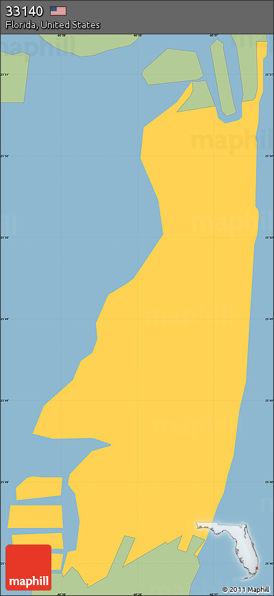Savanna Style Simple Map of ZIP Code 33140